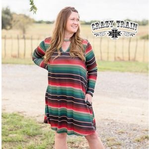NWT 🌵Crazy Train🌵  Serape Dress w/pockets